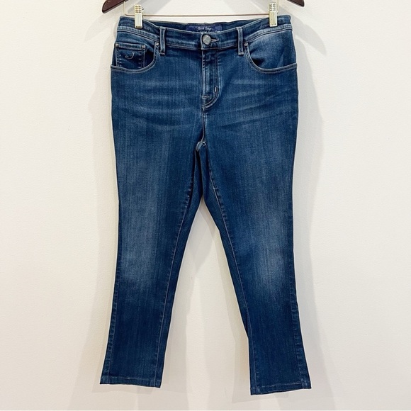 Jacob Cohen Womens Kimberly Slim Crop Blue Jeans Size 32 Mid Rise Tapered Italy - Picture 1 of 15
